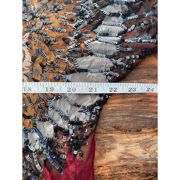 T2‎ VTG Kalamkari Silk Sequin 2 Piece Blouse Skirt - Picture 8 of 9